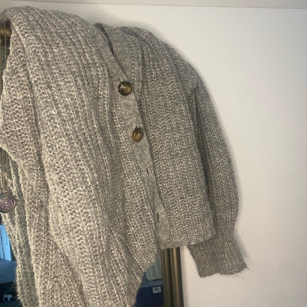 Gray Button Cardigan - Picture 3 of 4